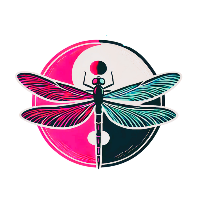 The Dark Pollyanna logo includes a dragonfly