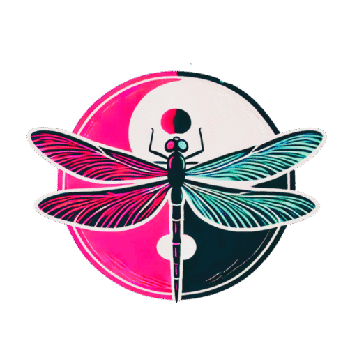 The Dark Pollyanna logo includes a dragonfly